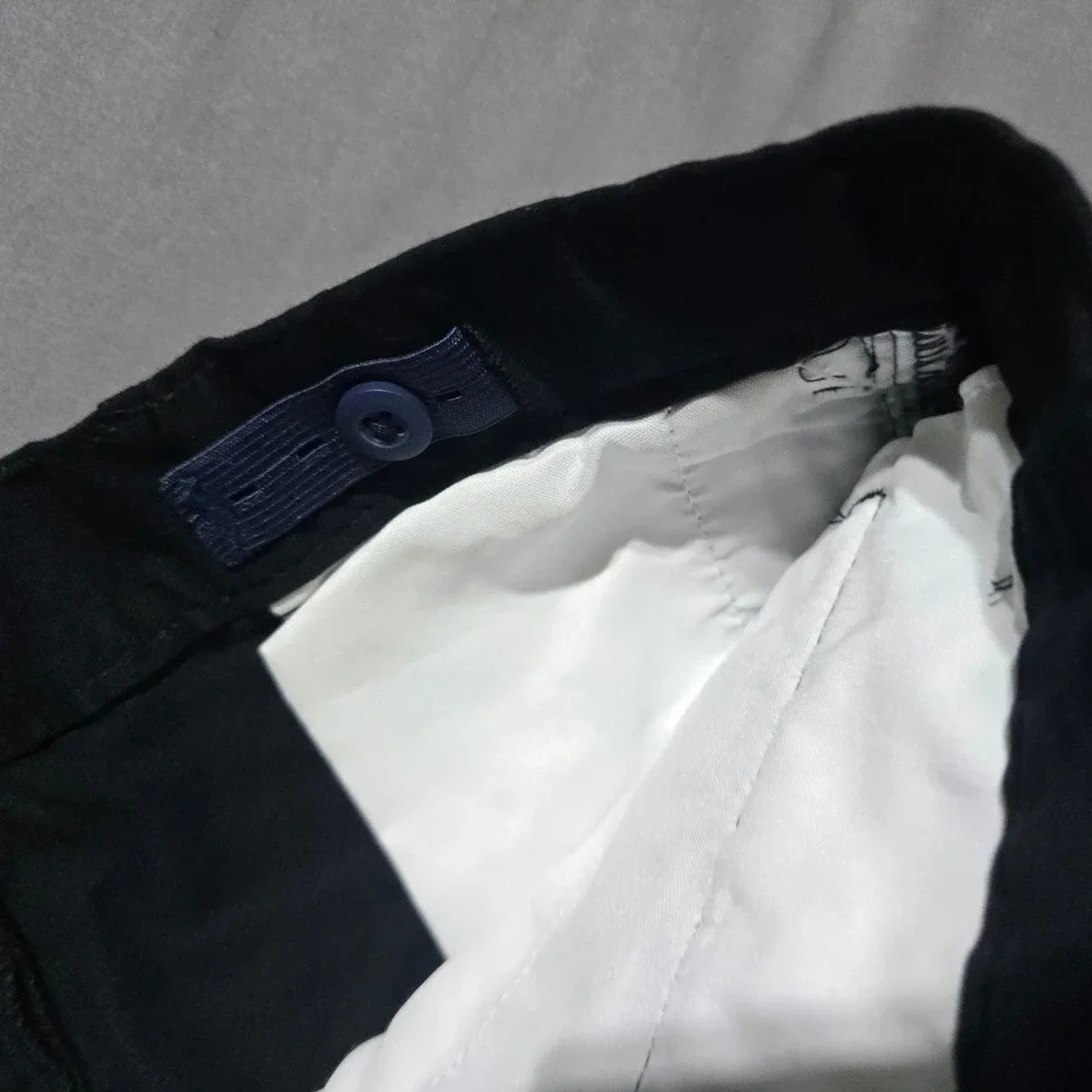 The Children's Place Chino Pants Boys 12 Husky Black Adjustable Waist Stretch